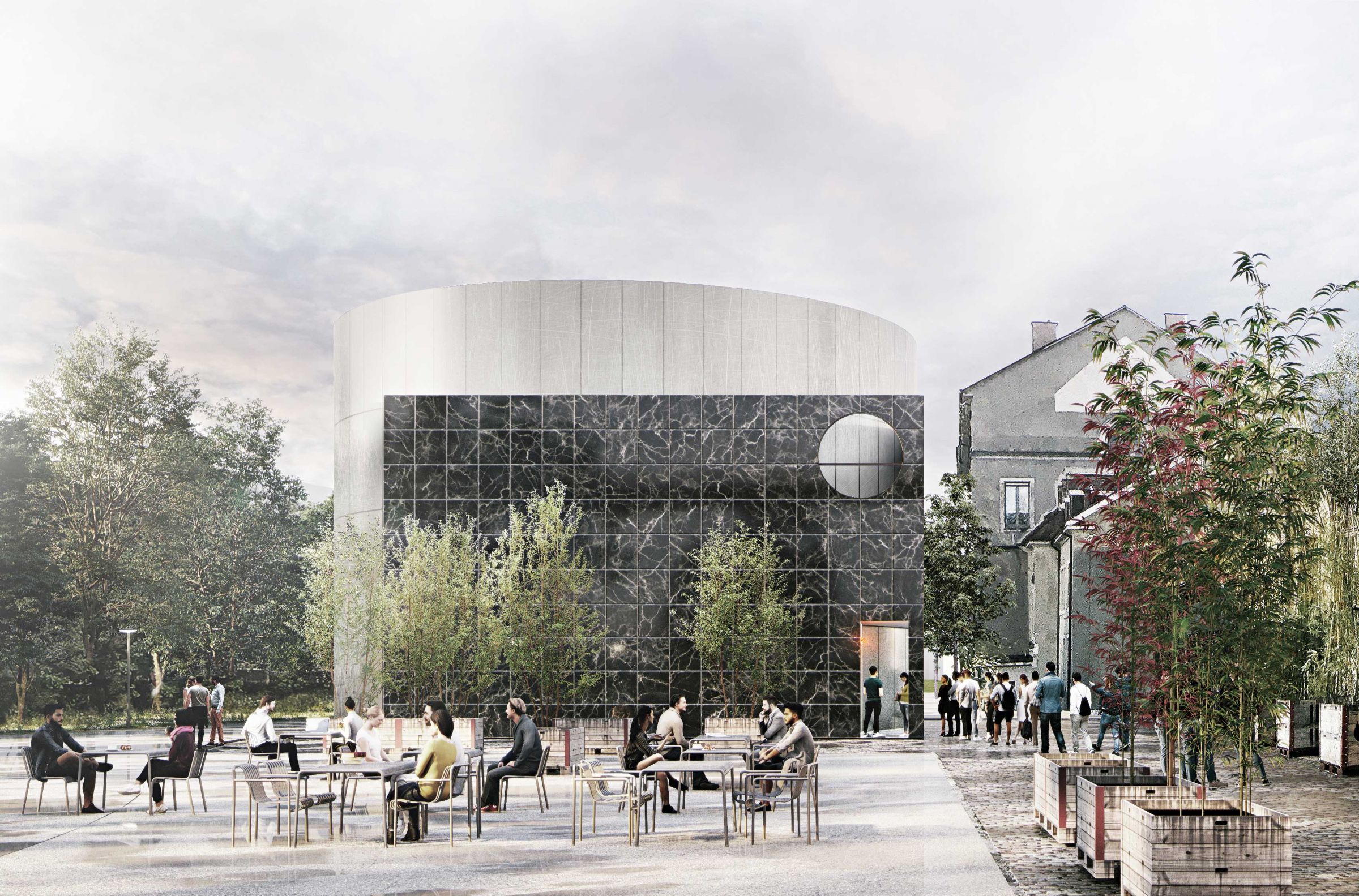 Der Eingang schliesst an das Boulevard der Gastronutzungen an kuppel_entrance_lukasraeber