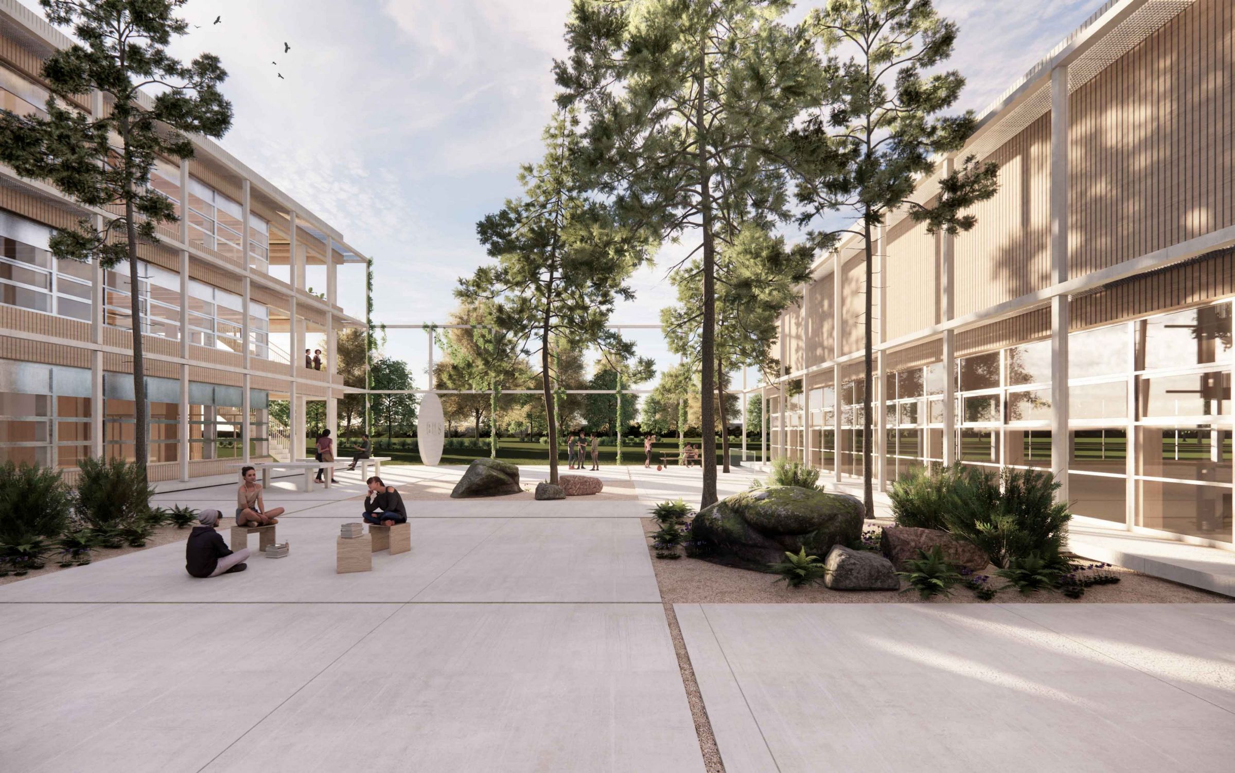 The schoolyards are contained outdoor spaces interwoven with the cultural landscapes around them lukasraeber_ruggell_2_rang_hof_1